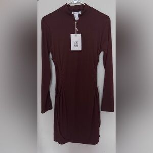 Long Sleeve Brown Dress